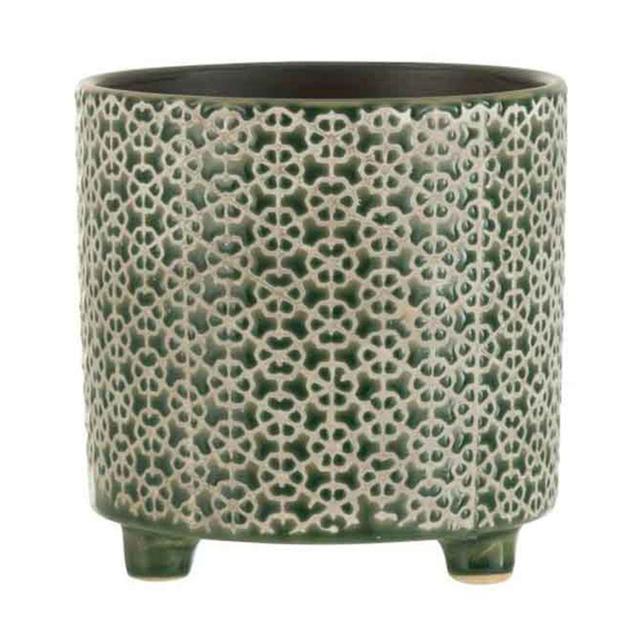 J-LINE Cache-Pot Déco en Céramique  Minada  16cm Vert