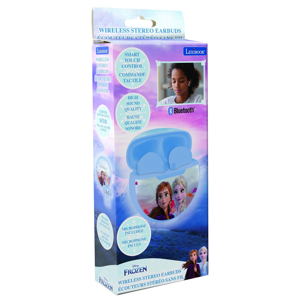 Lexibook Écouteurs sans fil Bluetooth La Reine des Neiges avec étui de chargement et de rangement