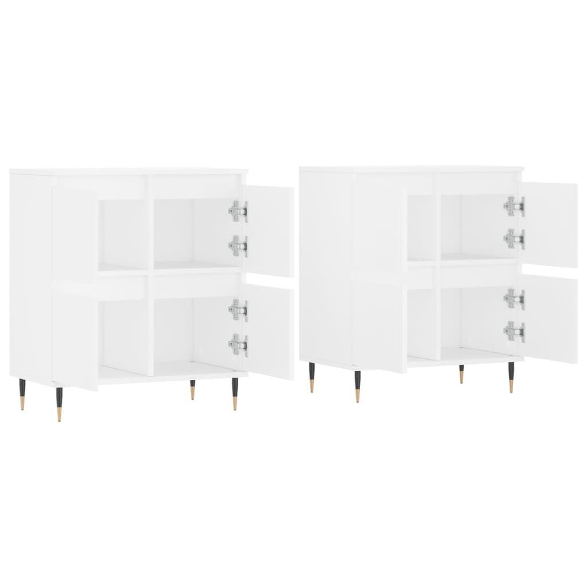 Voir la diapositive 4 : VIDAXL Buffets 2 pcs blanc bois d'ingenierie