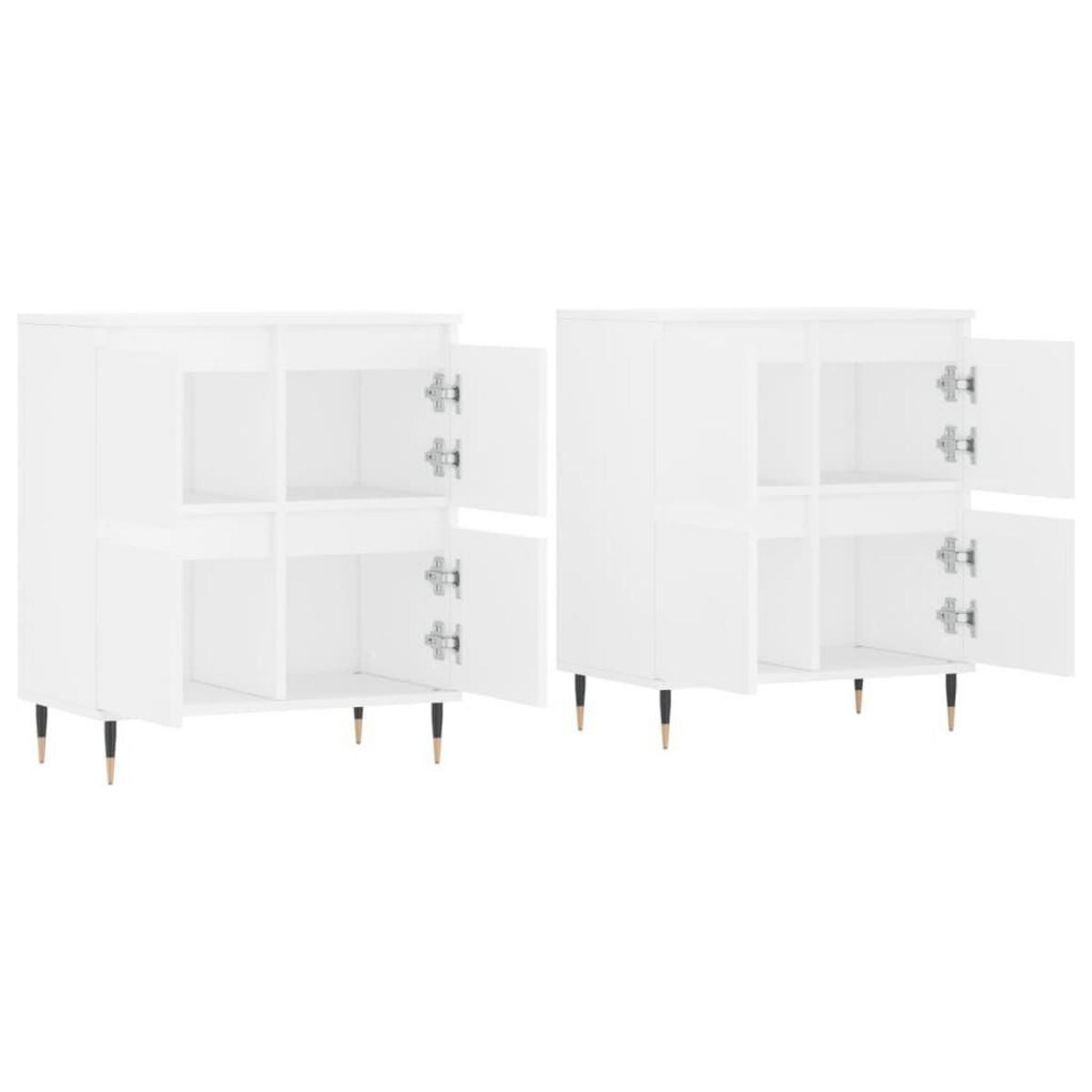 VIDAXL Buffets 2 pcs blanc bois d'ingenierie