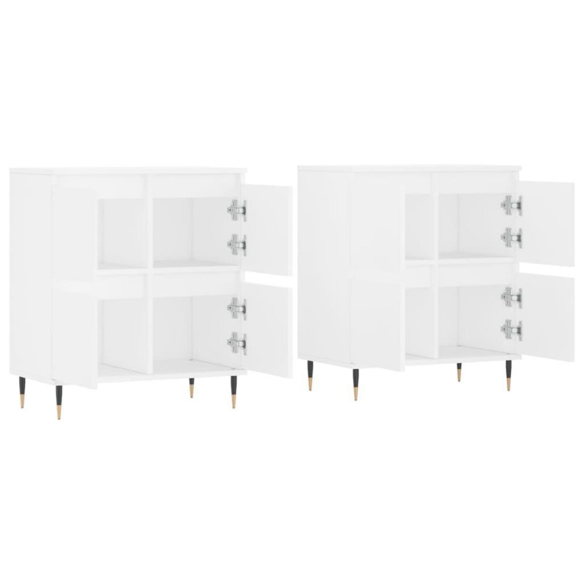 VIDAXL Buffets 2 pcs blanc bois d'ingenierie