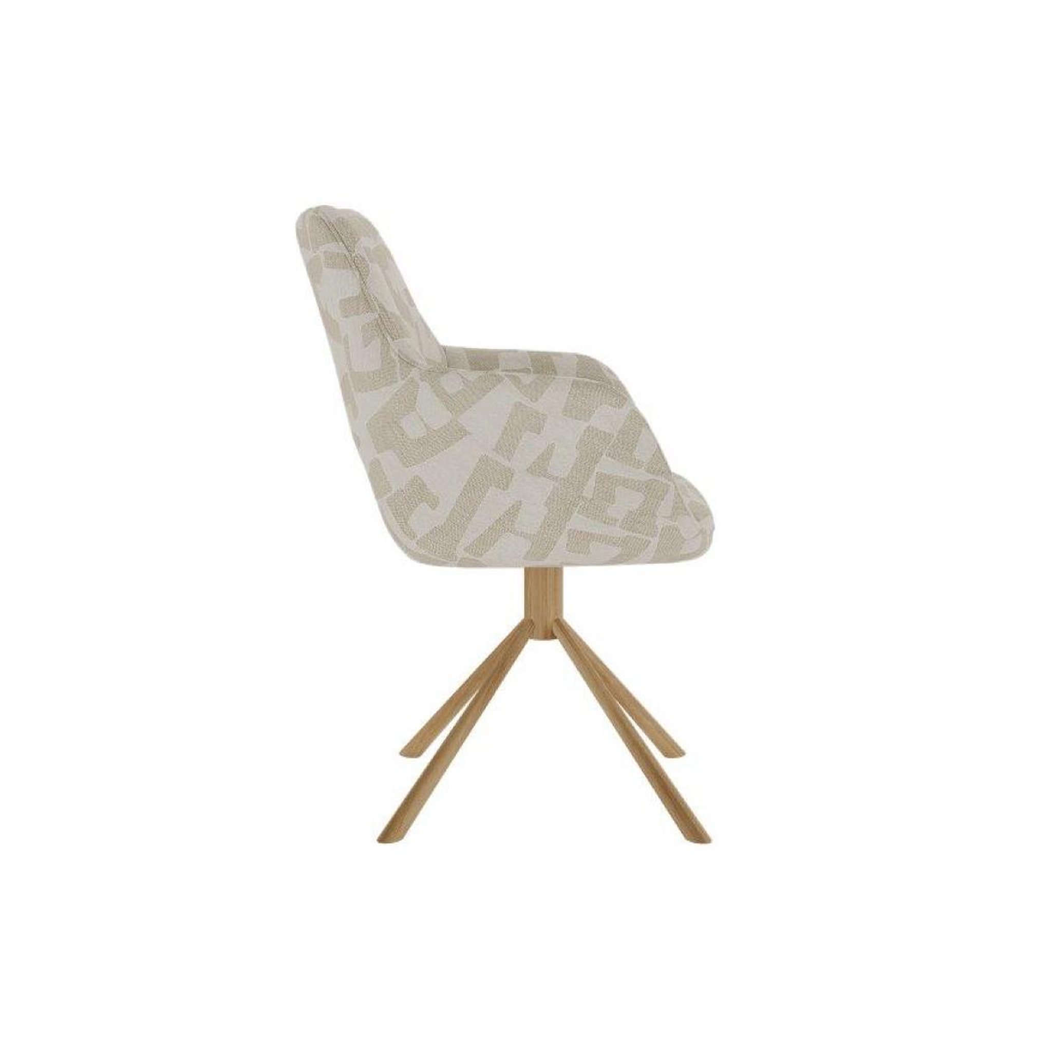 Voir la diapositive 5 : JLC KREATION Chaise de salle à manger en tissu beige pied bois vaska (lot de 2)