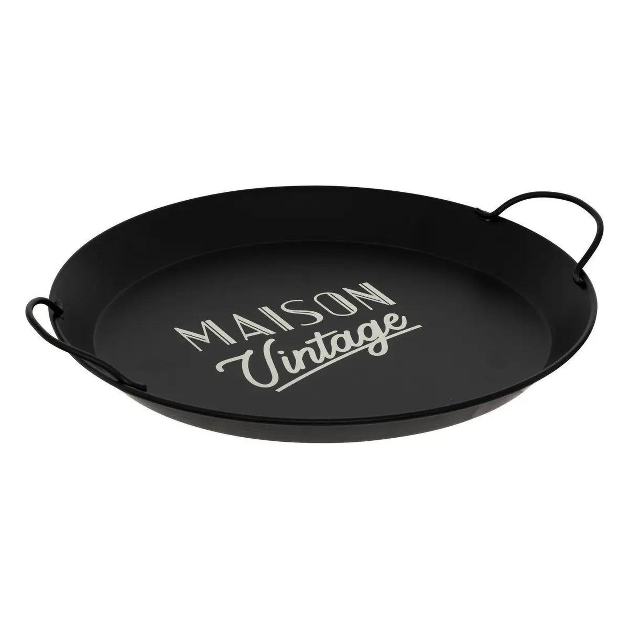Voir la diapositive 3 : ATMOSPHERA Lot de 2 plateaux de service  café  50cm noir