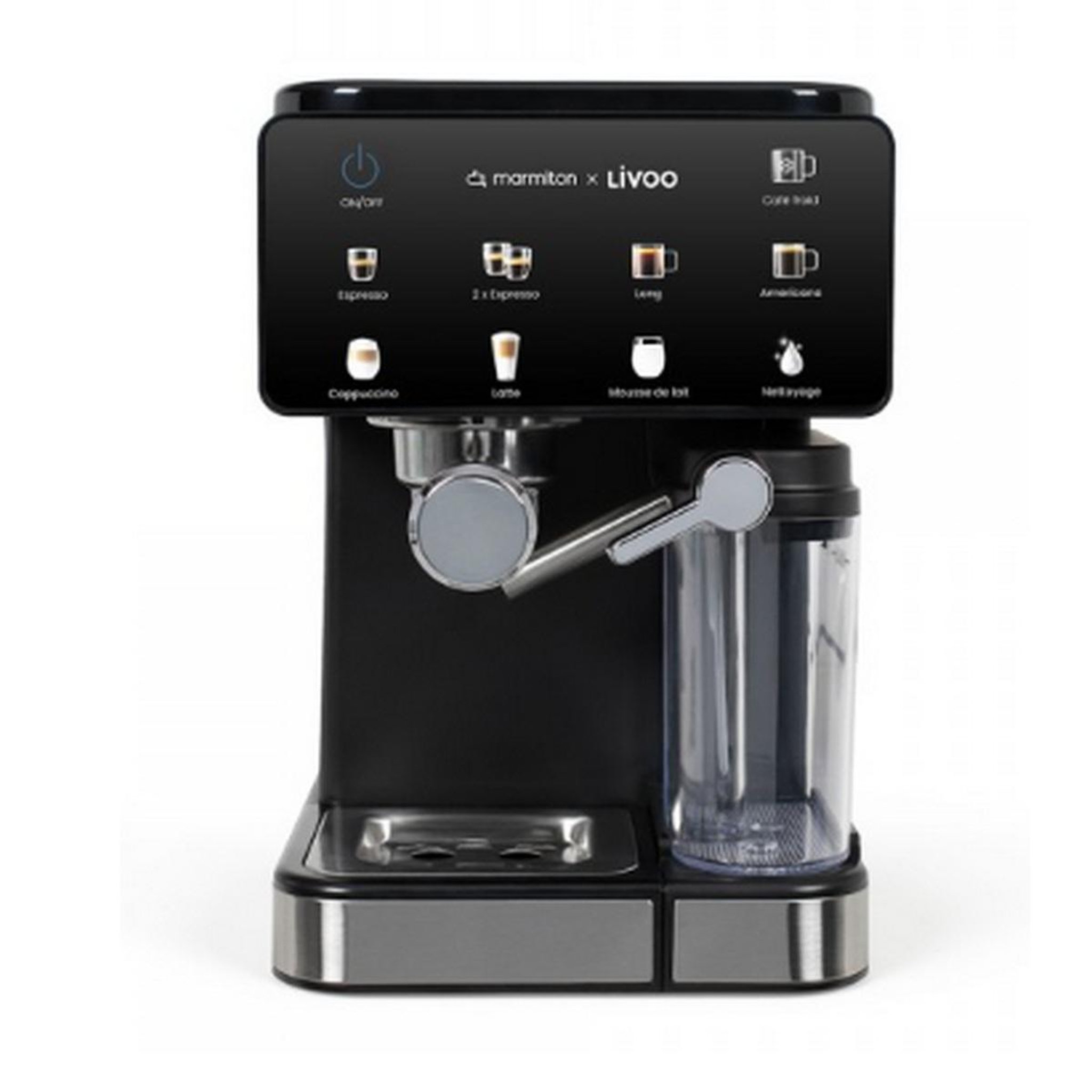 Voir la diapositive 2 : LIVOO Machine à expresso 20 bars noir - dod222co