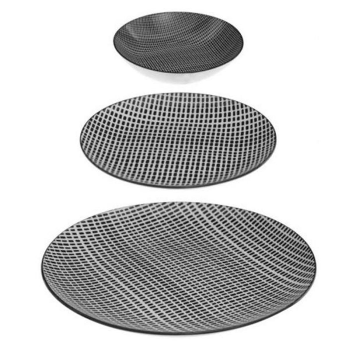 SECRET DE GOURMET Service de Table 18 Pièces  Bohemia Square  27cm Noir