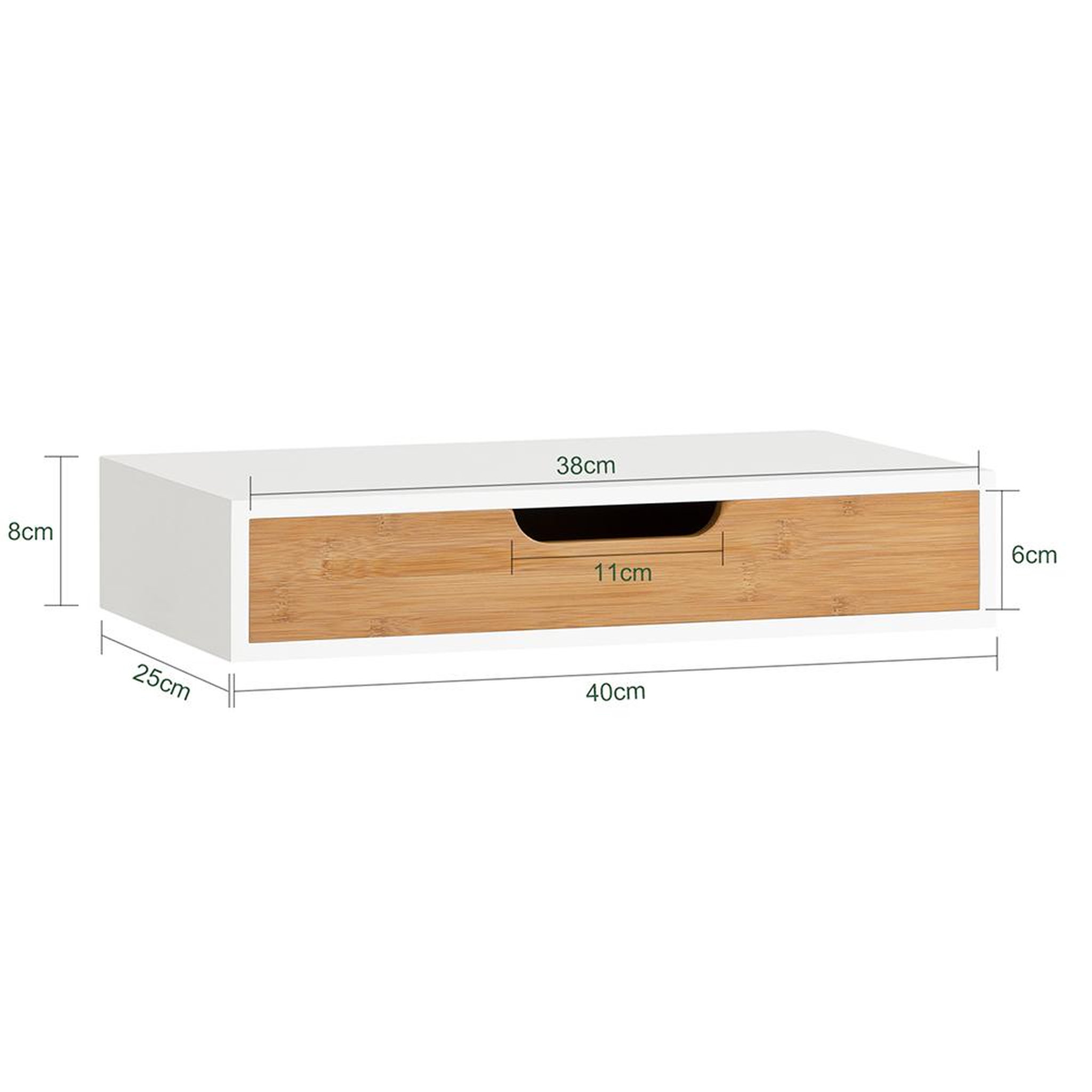 Voir la diapositive 3 : SOBUY Étagère Murale avec Tiroir Blanc 40x25x8cm FRG92-WNX2
