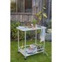 Voir la diapositive 2 : LIVOO Desserte de jardin - LIVOO - GS163C - Acier résistant a la rouille - 2 roulettes - 61 x 42 cm