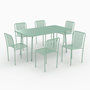 Voir la diapositive 1 : Rendez vous déco Table et chaises de jardin 6 personnes en métal vert-Yumi