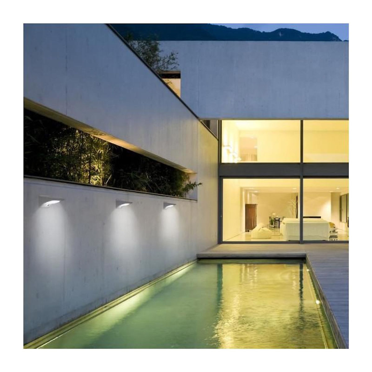 LUMI JARDIN LUMISKY Spot solaire mural extérieur étanche avec détecteur - 21 LEDs - 330 Lm - Pivotante a 120°C