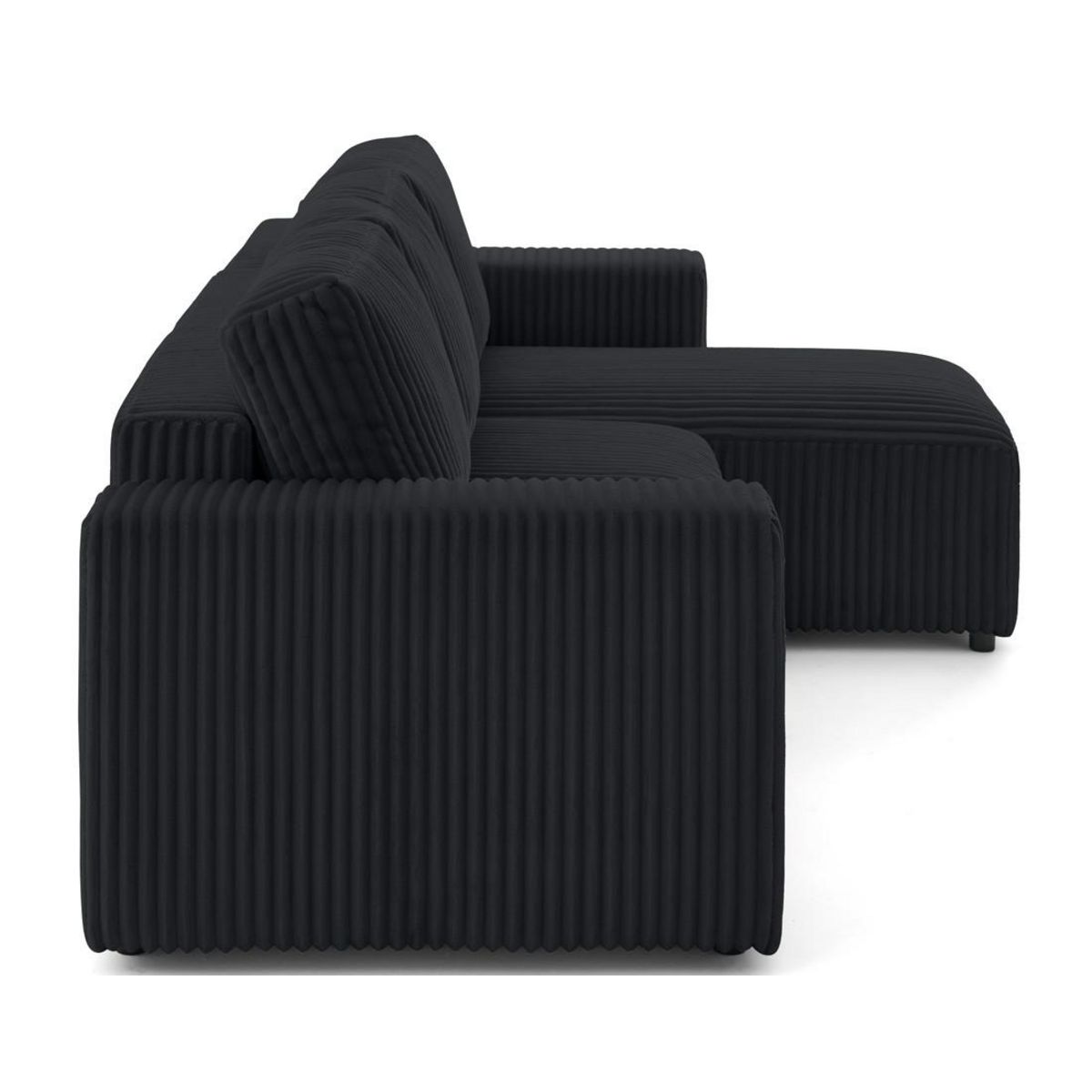 LISA DESIGN Livy - canapé d'angle réversible 4 places convertible avec coffre en velours côtelé grosses côtes