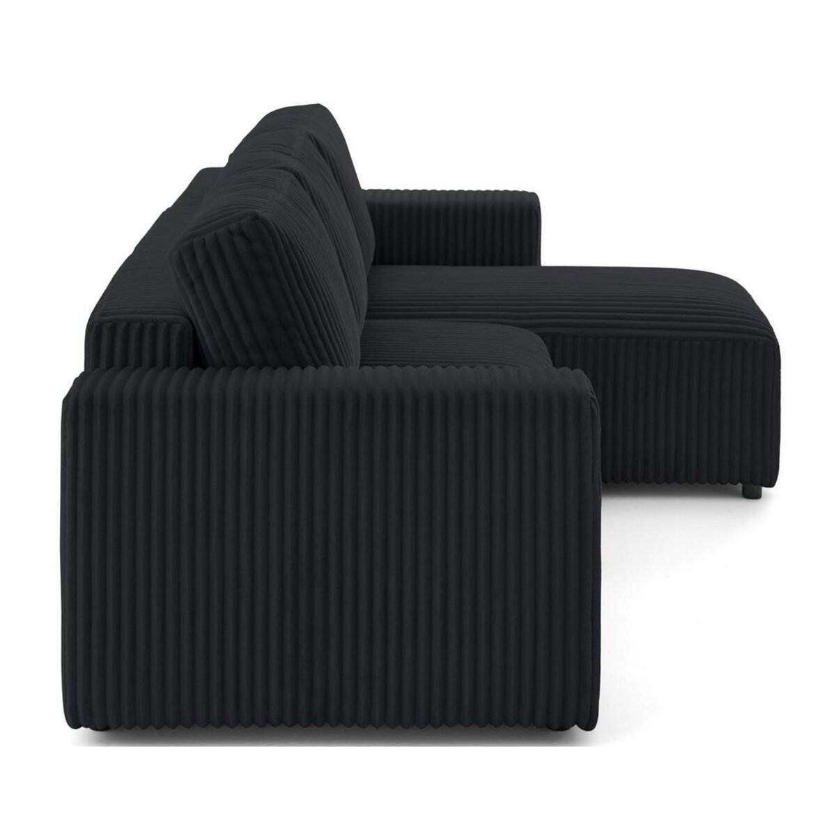 LISA DESIGN Livy - canapé d'angle réversible 4 places convertible avec coffre en velours côtelé grosses côtes