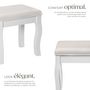 Voir la diapositive 3 : tectake Tabouret pour coiffeuse table de maquillage au look vintage blanc