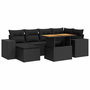 Voir la diapositive 2 : VIDAXL Salon de jardin 7 pcs avec coussins noir resine tressee