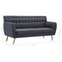 Voir la diapositive 6 : VIDAXL Canape a 3 places Revetement en tissu 172x70x82 cm Gris fonce