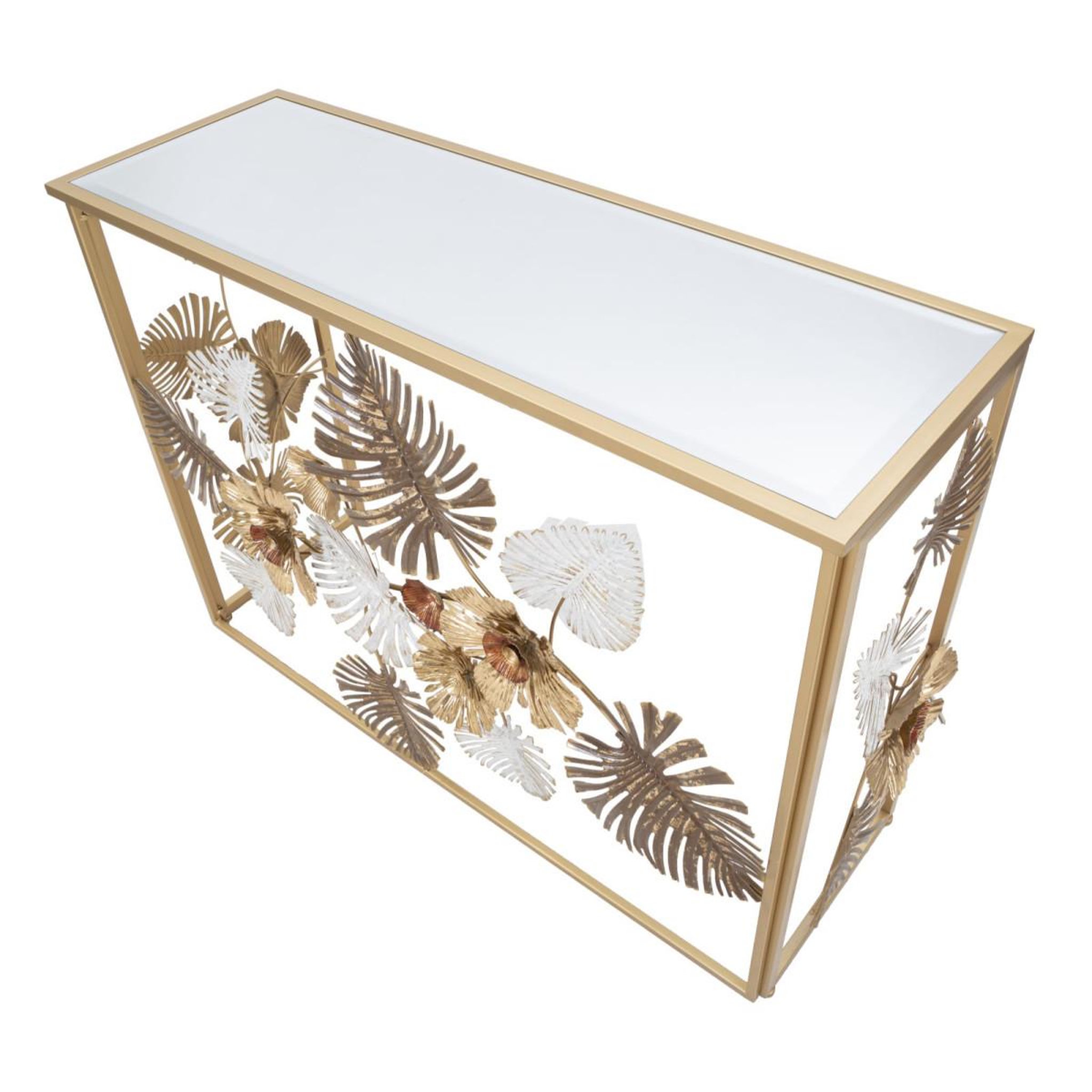 Voir la diapositive 4 : Paris Prix Console design en métal  floris  113 or & blanc
