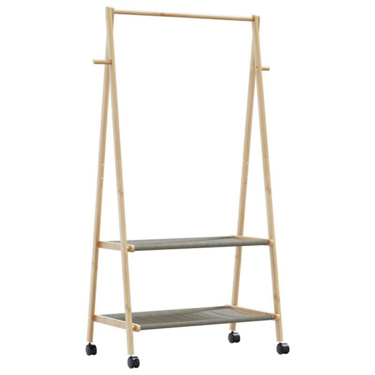 VIDAXL Porte vêtements et étagères et roulettes 96x45,5x155,5cm bambou
