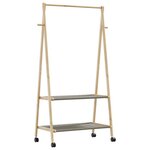 VIDAXL Porte vêtements et étagères et roulettes 96x45,5x155,5cm bambou