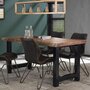 NOUVOMEUBLE Table en acacia et métal noir 200 cm TOLEDO