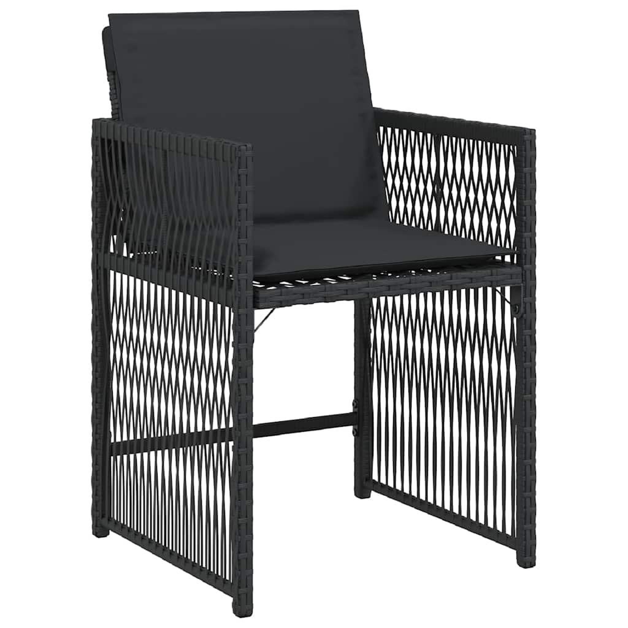 Voir la diapositive 4 : VIDAXL Chaises de jardin lot de 4 avec coussins noir resine tressee