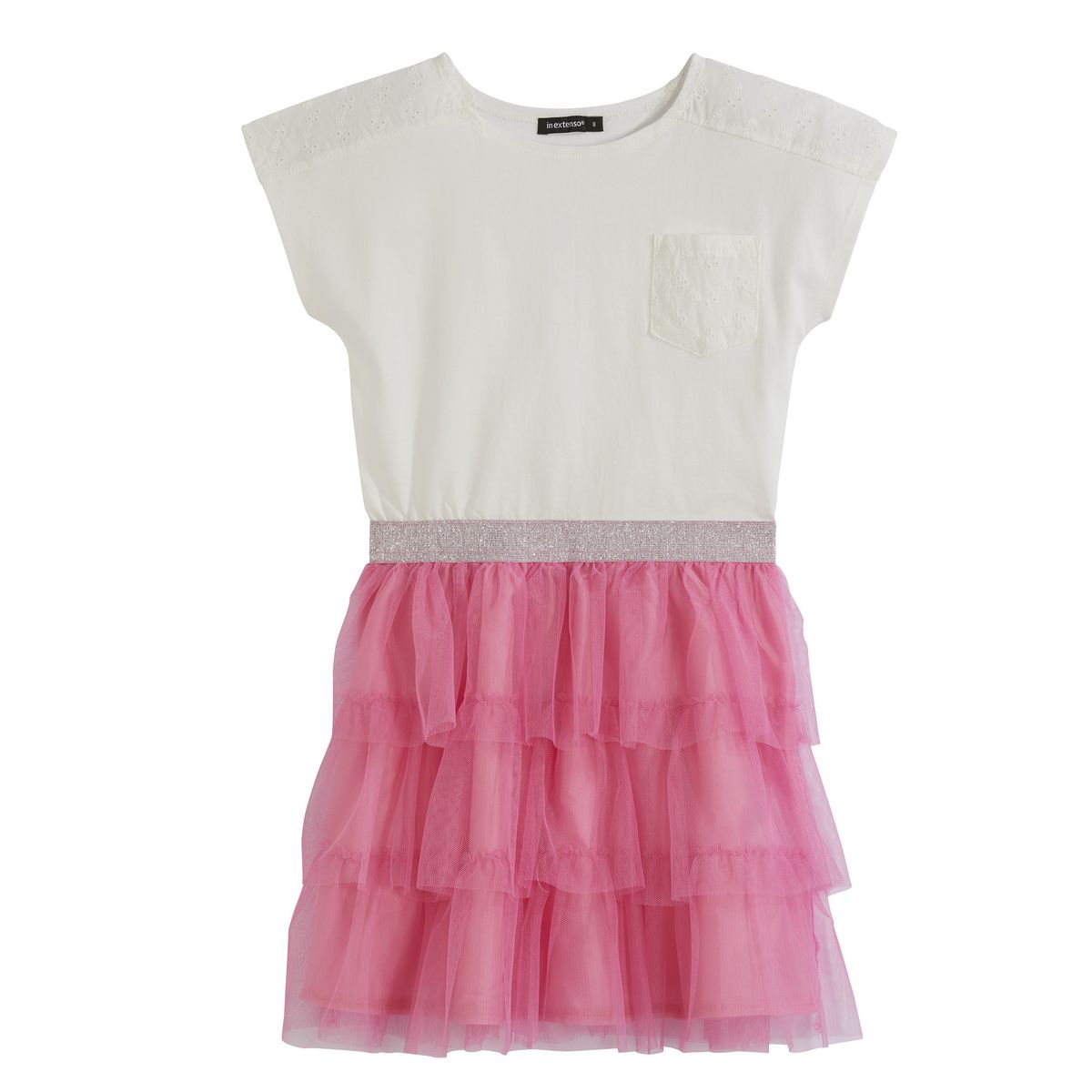 IN EXTENSO Robe bi-matière fille