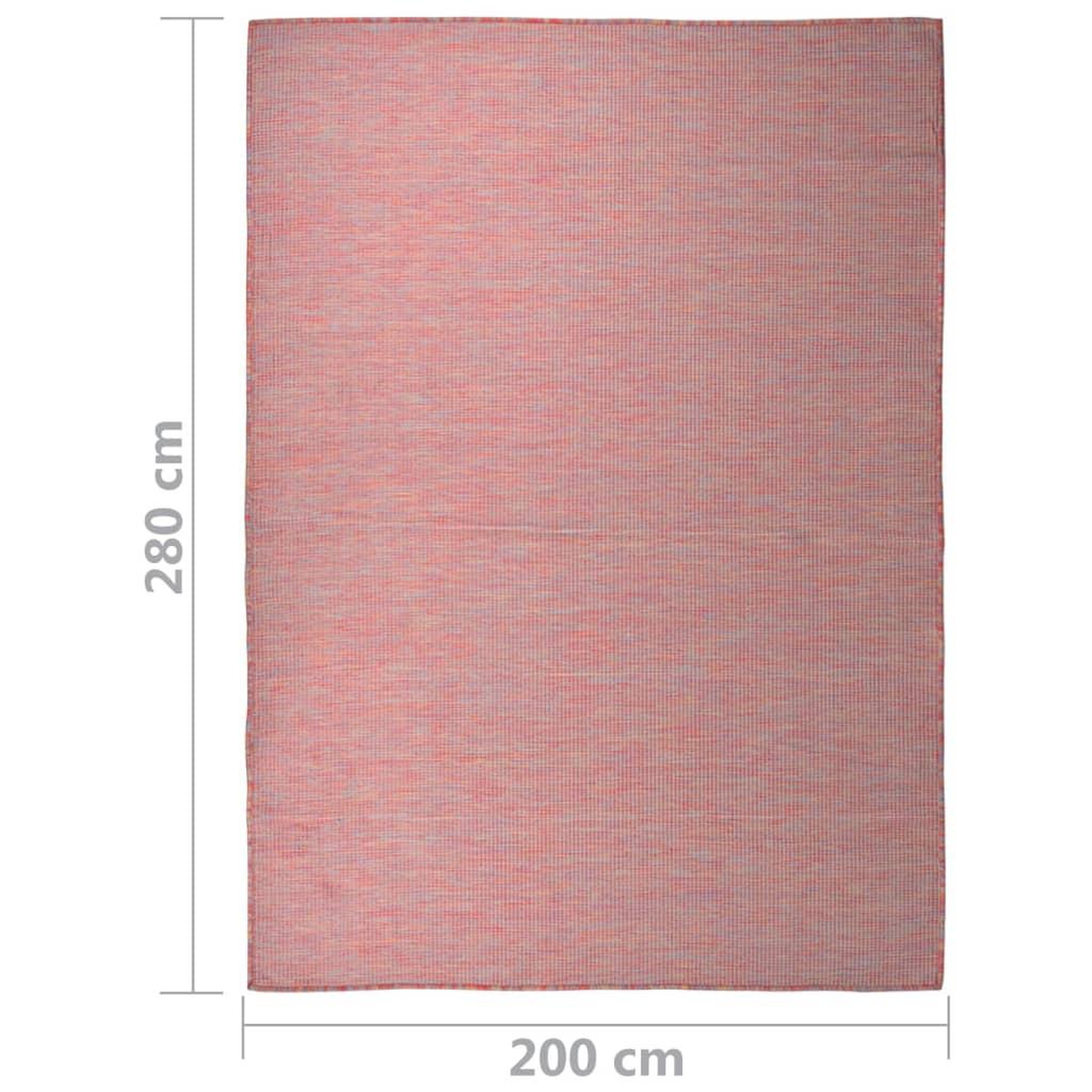 Voir la diapositive 6 : VIDAXL Tapis a tissage plat d'exterieur 200x280 cm Rouge