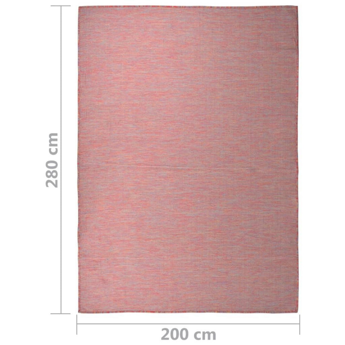 VIDAXL Tapis a tissage plat d'exterieur 200x280 cm Rouge