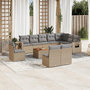 Voir la diapositive 1 : VIDAXL Salon de jardin et coussins 11 pcs melange beige resine tressee