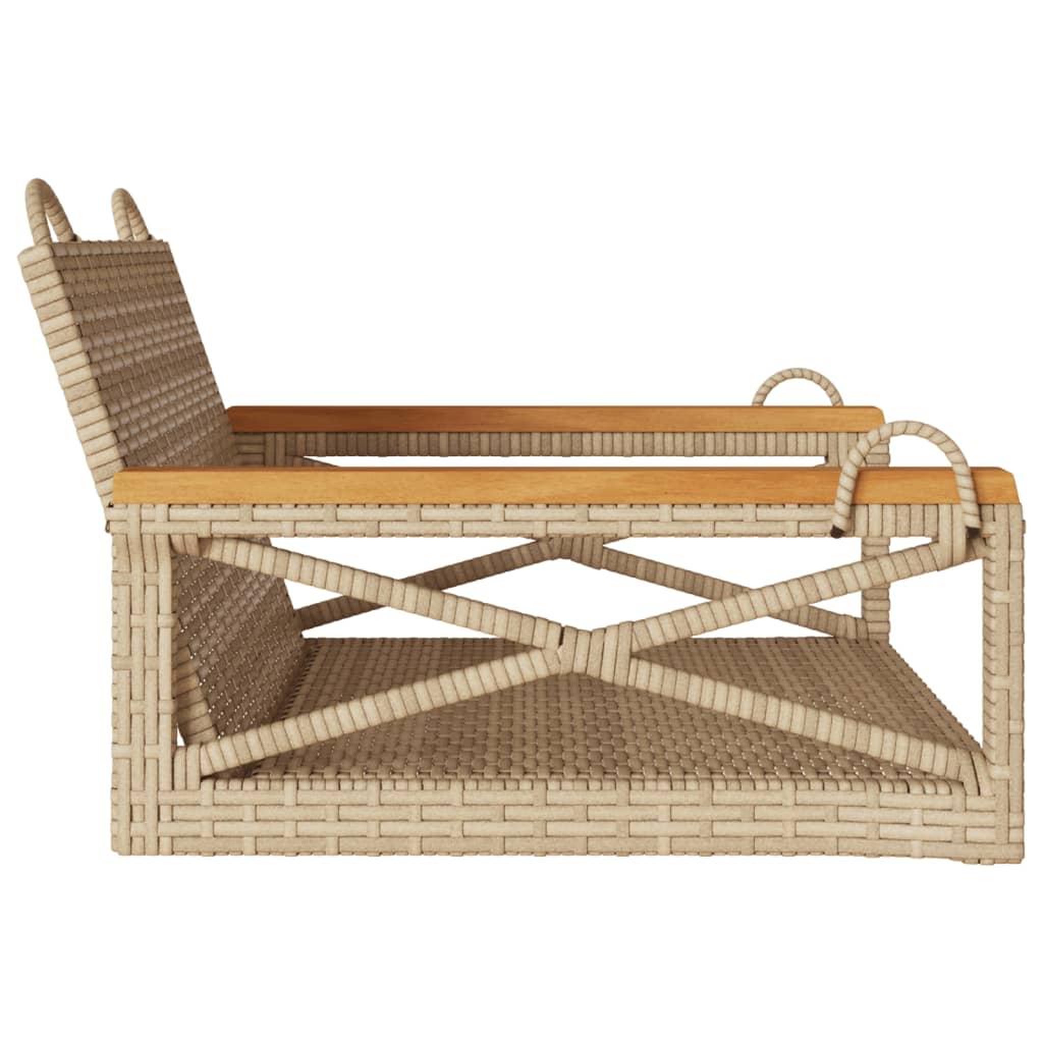 Voir la diapositive 5 : VIDAXL Balancelle beige 63x62x40 cm resine tressee
