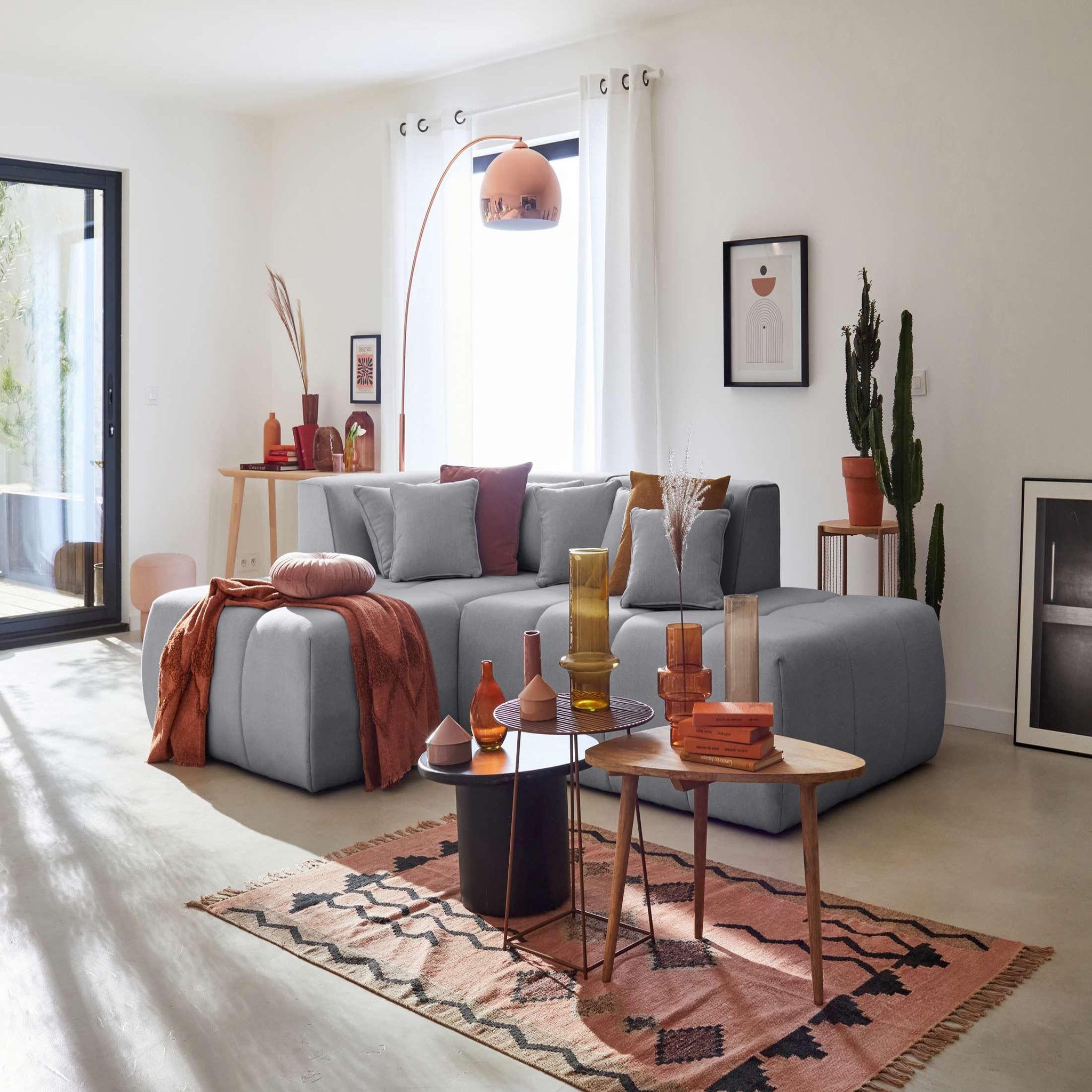 Voir la diapositive 1 : LISA DESIGN Caracas - canapé modulable d'angle gauche - 4 places - en tissu