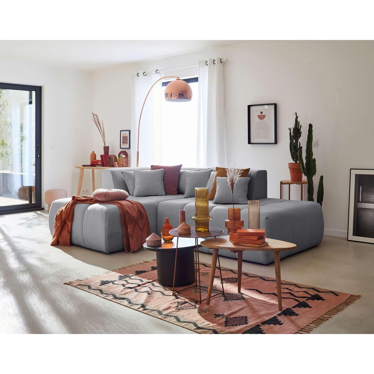 LISA DESIGN Caracas - canapé modulable d'angle gauche - 4 places - en tissu