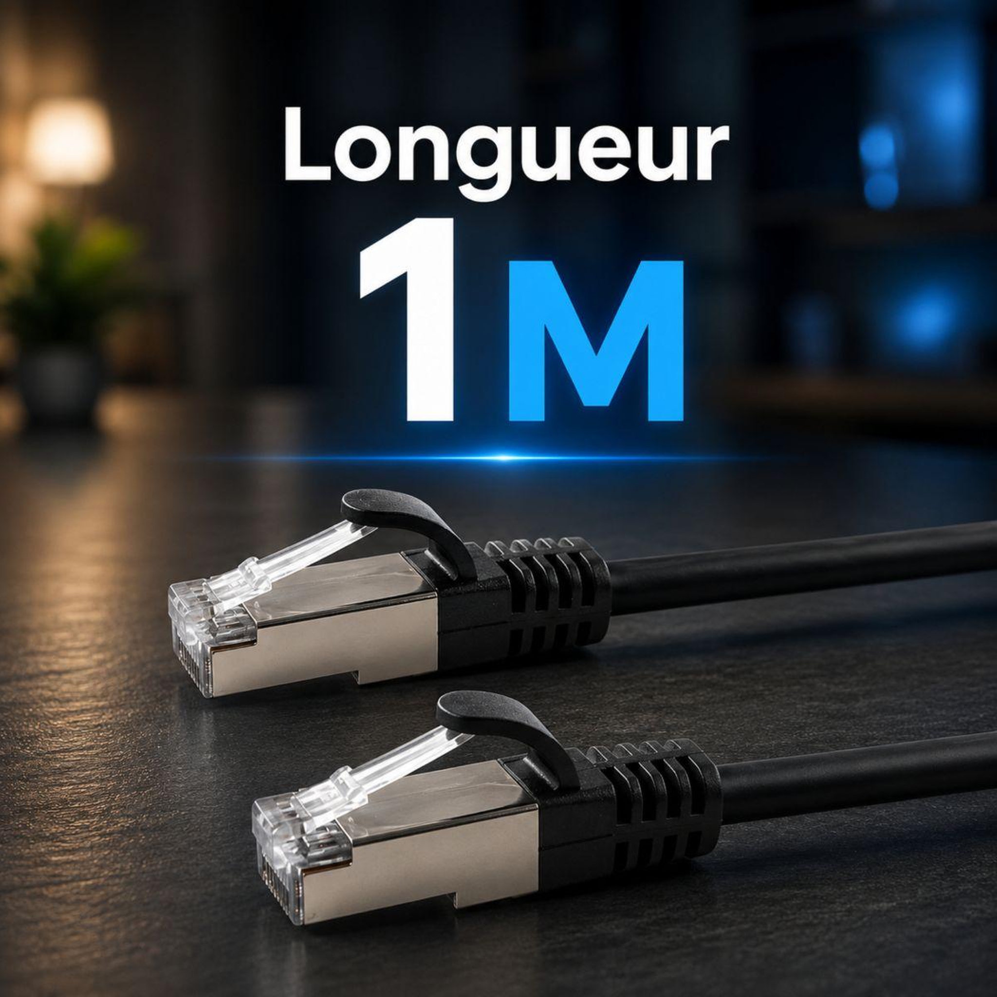 Voir la diapositive 3 : ESSENTIEL B Câble ethernet rj45 1m droit cat6e noir