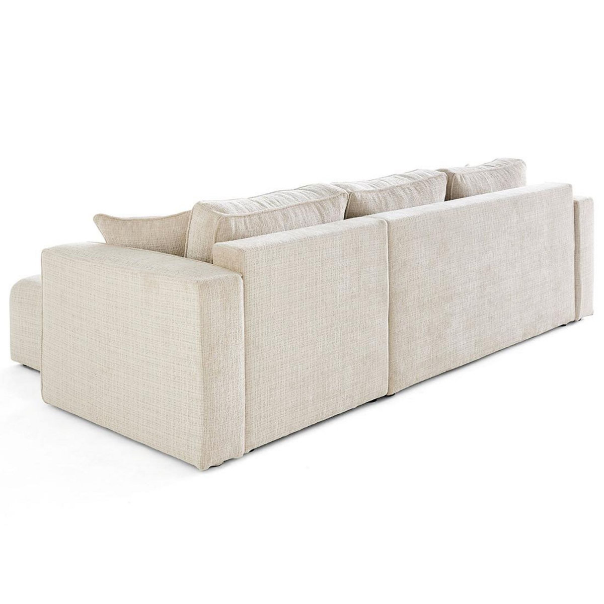 BEST MOBILIER Topaze - canapé d'angle déhoussable réversible 4 places en velours texturé