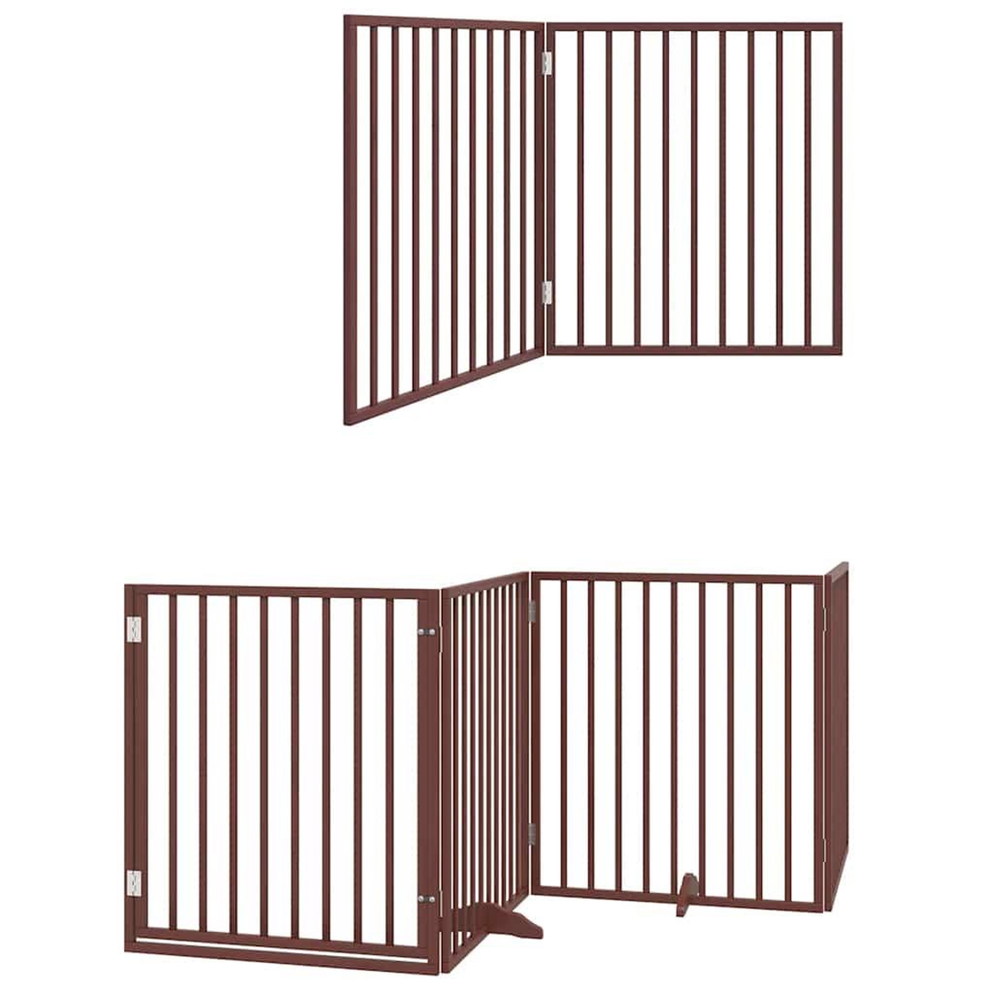 Voir la diapositive 6 : VIDAXL Barriere pour chien porte pliable 8 panneaux bois de peuplier