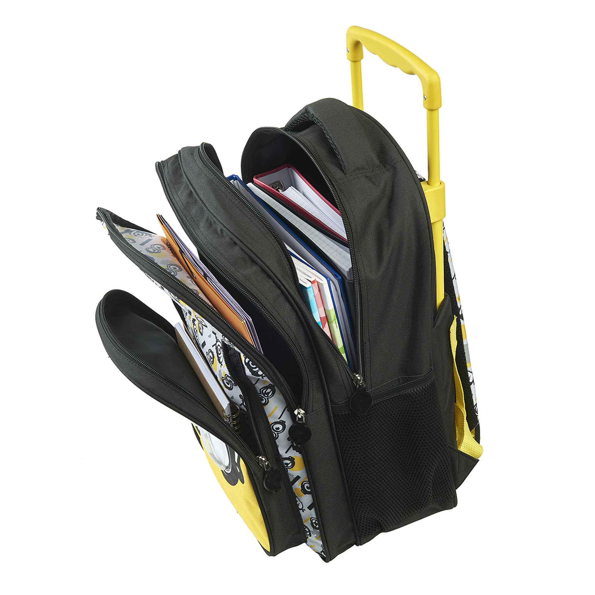 Voir la diapositive 4 : Sac à dos à roulettes jaune MINIONS