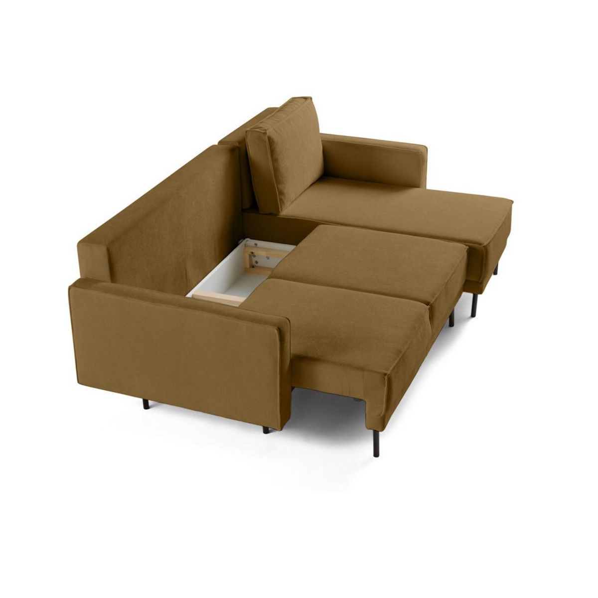 BEST MOBILIER Charlie - canapé d'angle réversible 4 places - convertible avec coffre - en tissu