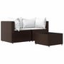 Voir la diapositive 2 : VIDAXL Salon de jardin 3 pcs avec coussins marron resine tressee