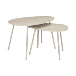 Paris Prix Lot de 2 Tables Basses Gigognes  Galet  75cm Beige