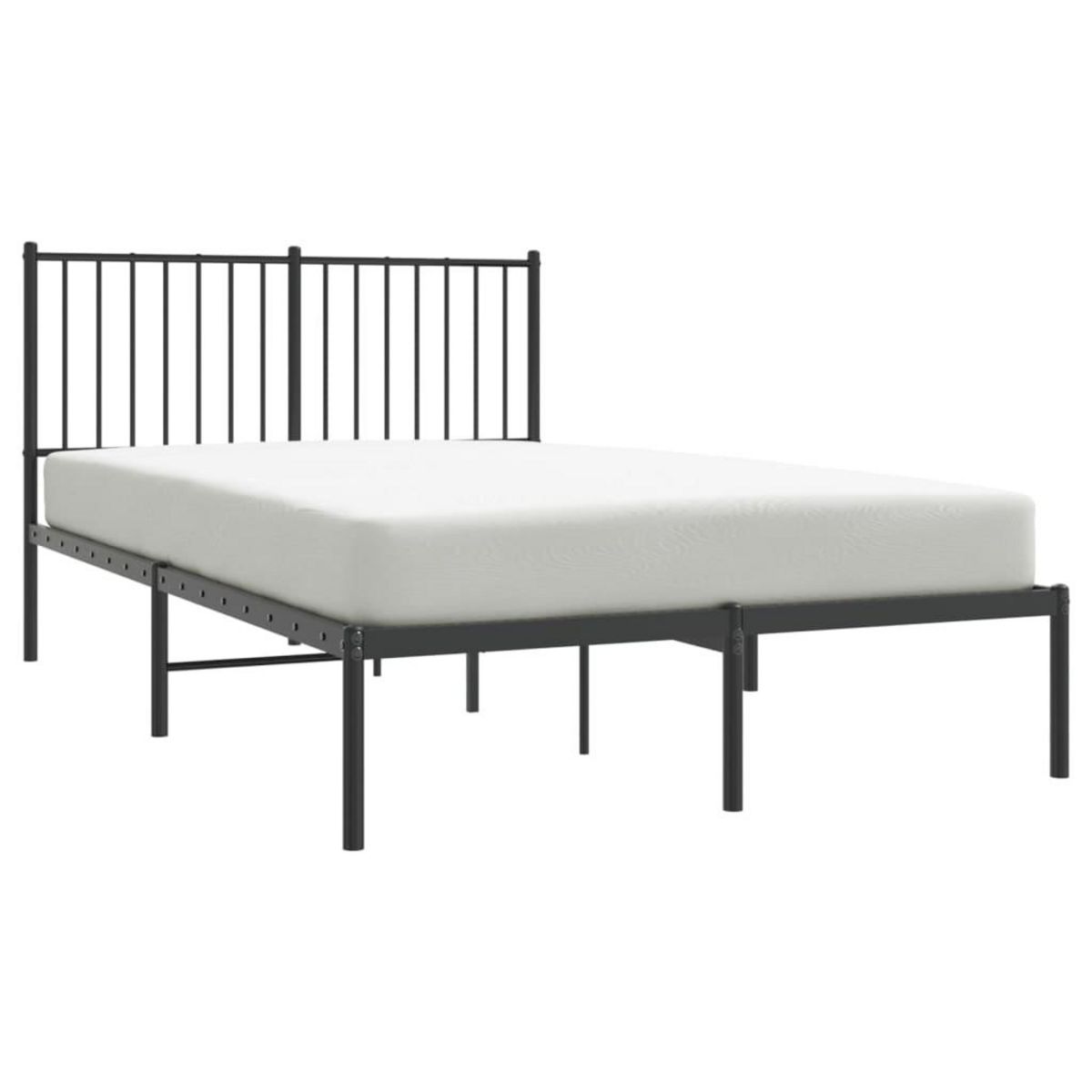 VIDAXL Cadre de lit metal sans matelas avec tete de lit noir 120x190cm