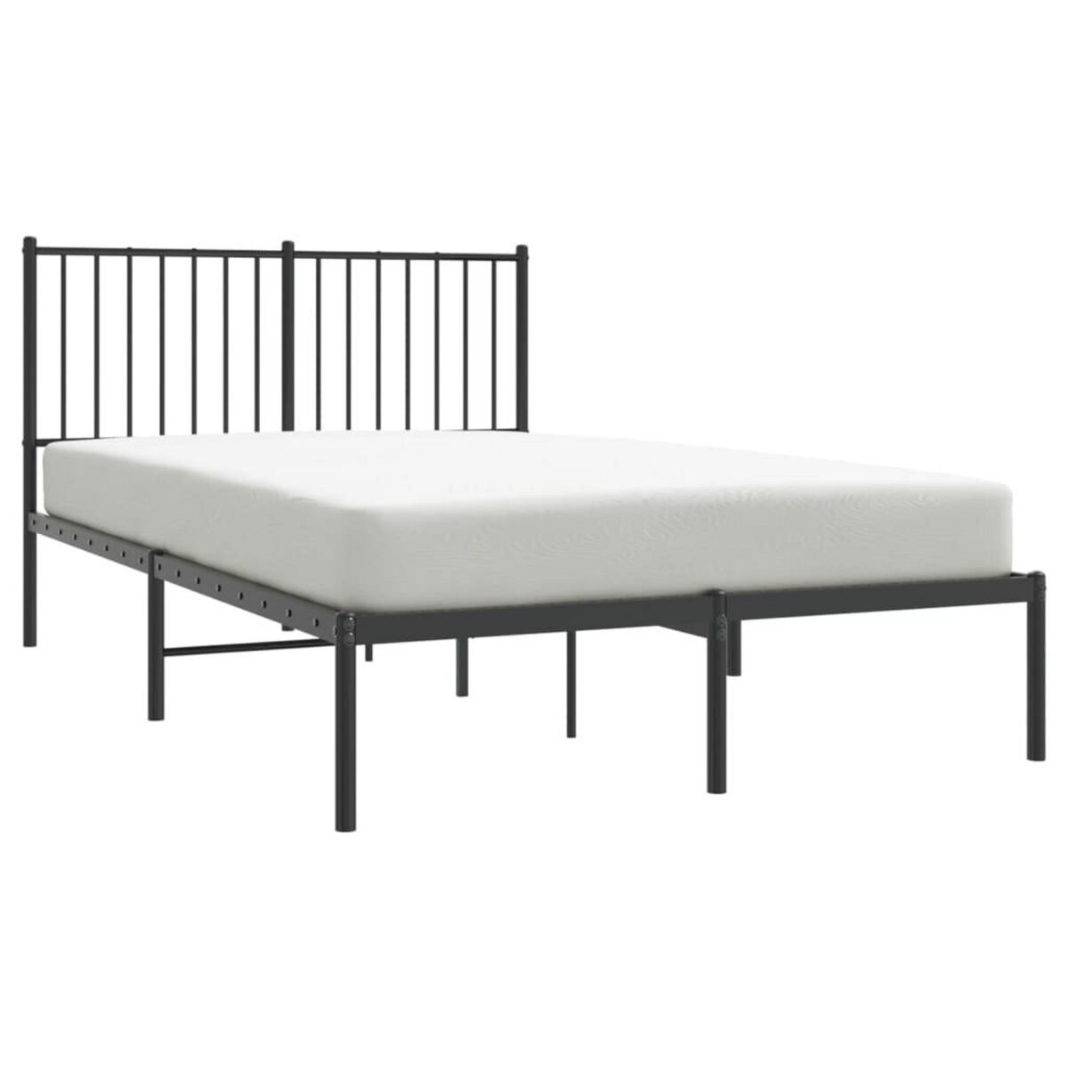 VIDAXL Cadre de lit metal sans matelas avec tete de lit noir 120x190cm