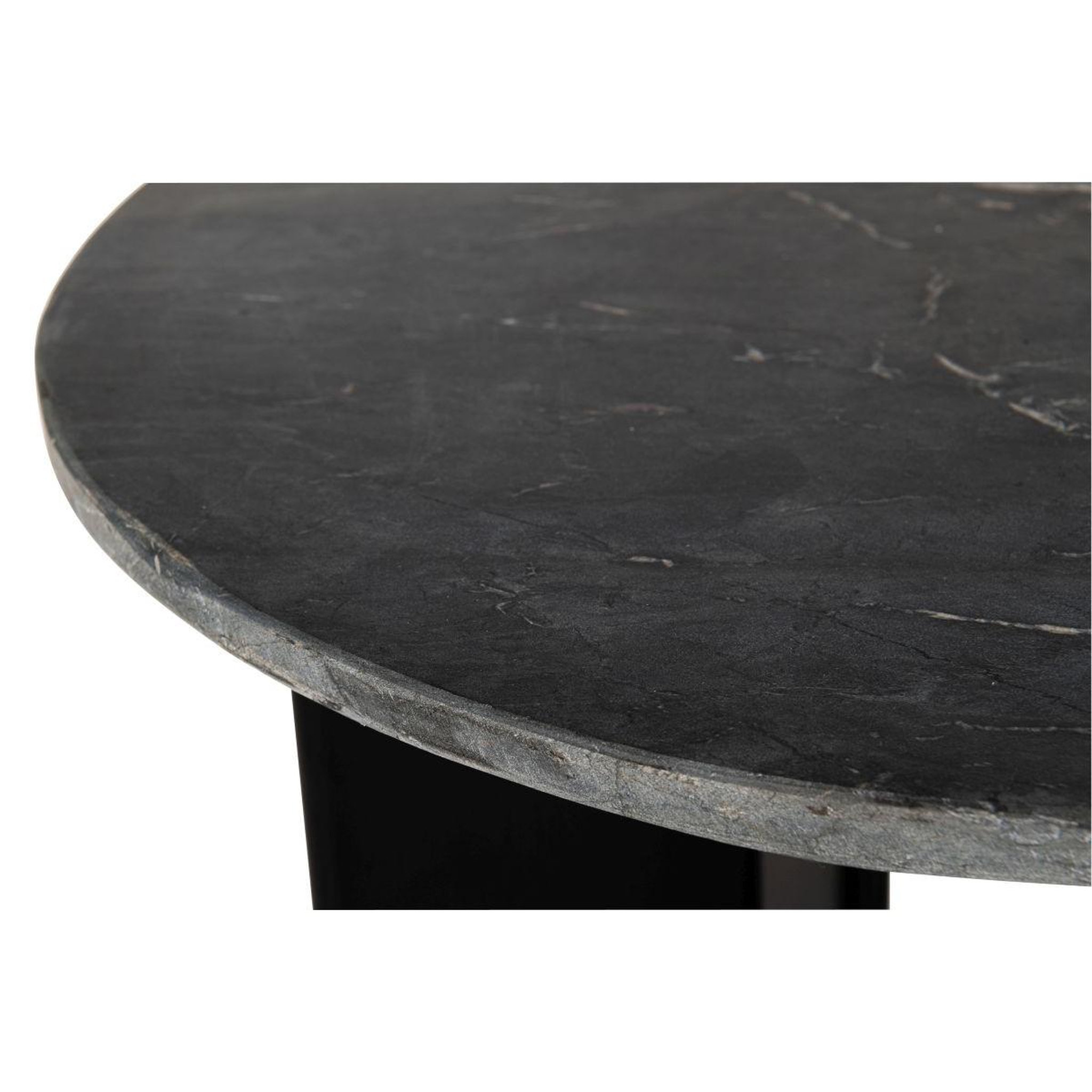 Voir la diapositive 6 : J-LINE Table d'appoint en marbre  mathilde  50cm noir