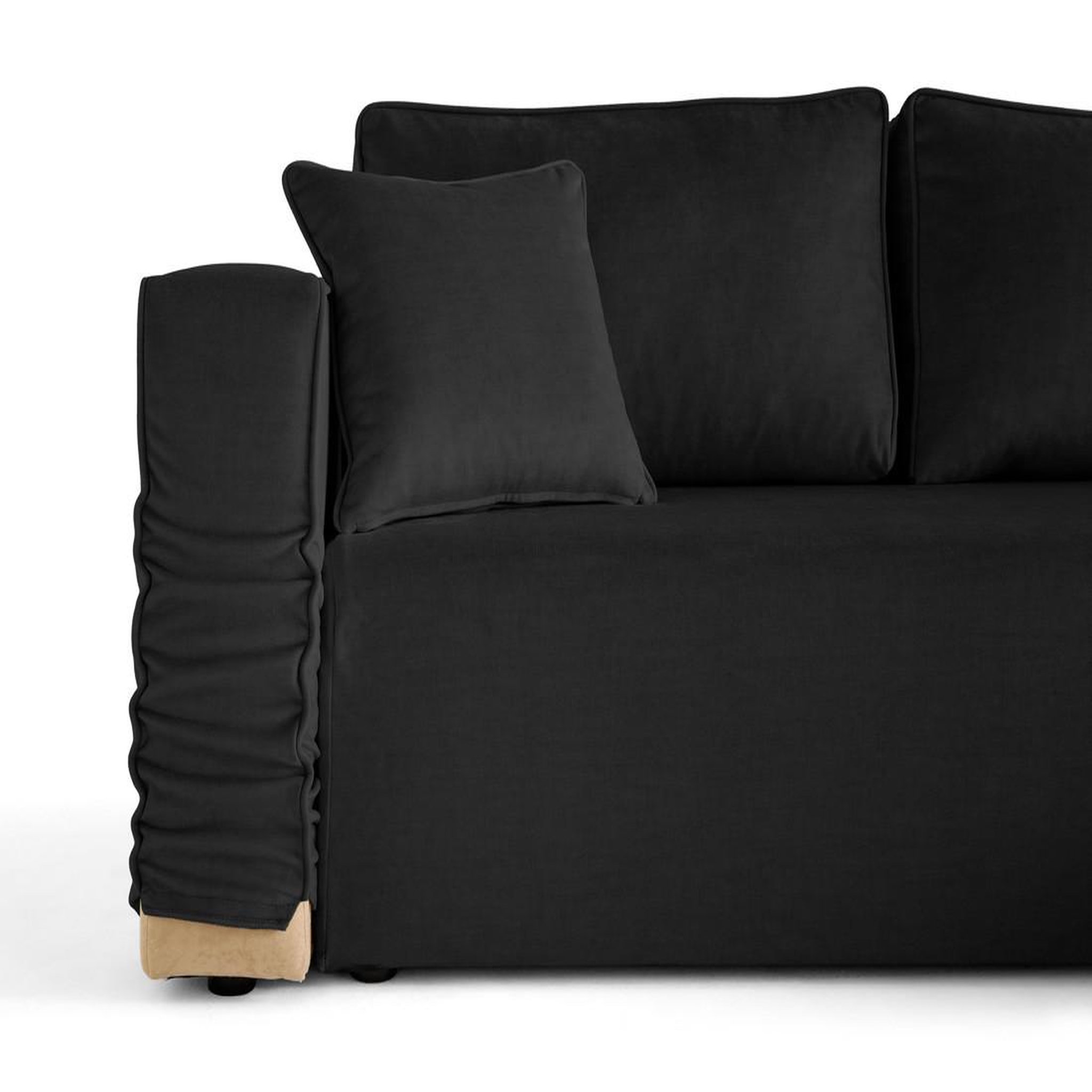 Voir la diapositive 3 : BEST MOBILIER Housse en velours pour canapé déhoussable topaze