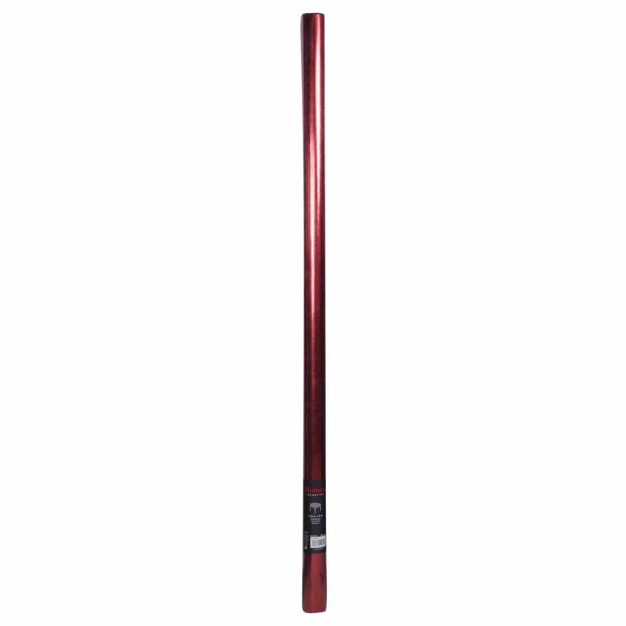 Voir la diapositive 2 : HOMEA Nappe plastique  imperméable  1,20x5m rouge