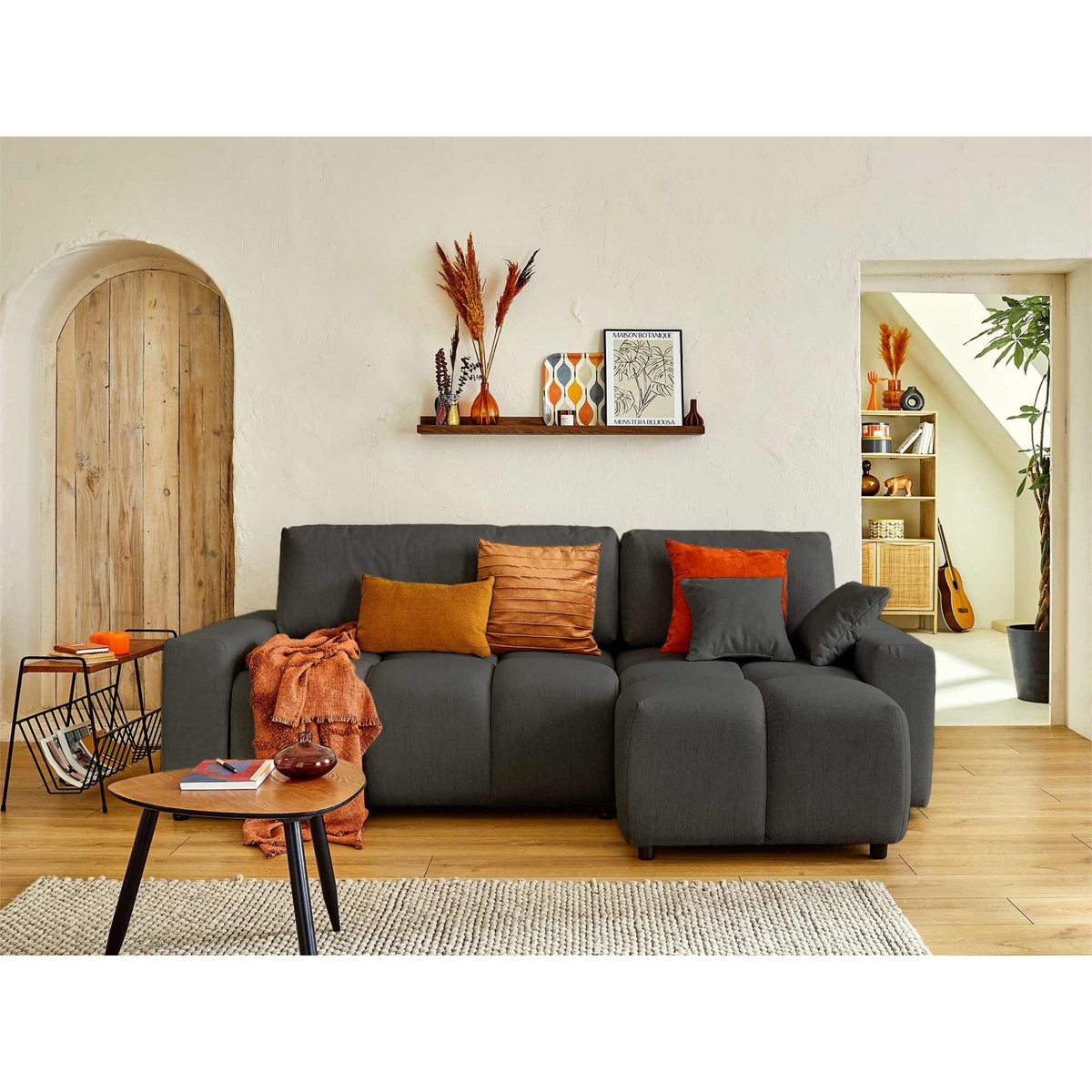 LISA DESIGN Crocus - canapé d'angle réversible - 4 places - convertible avec coffre - en tissu