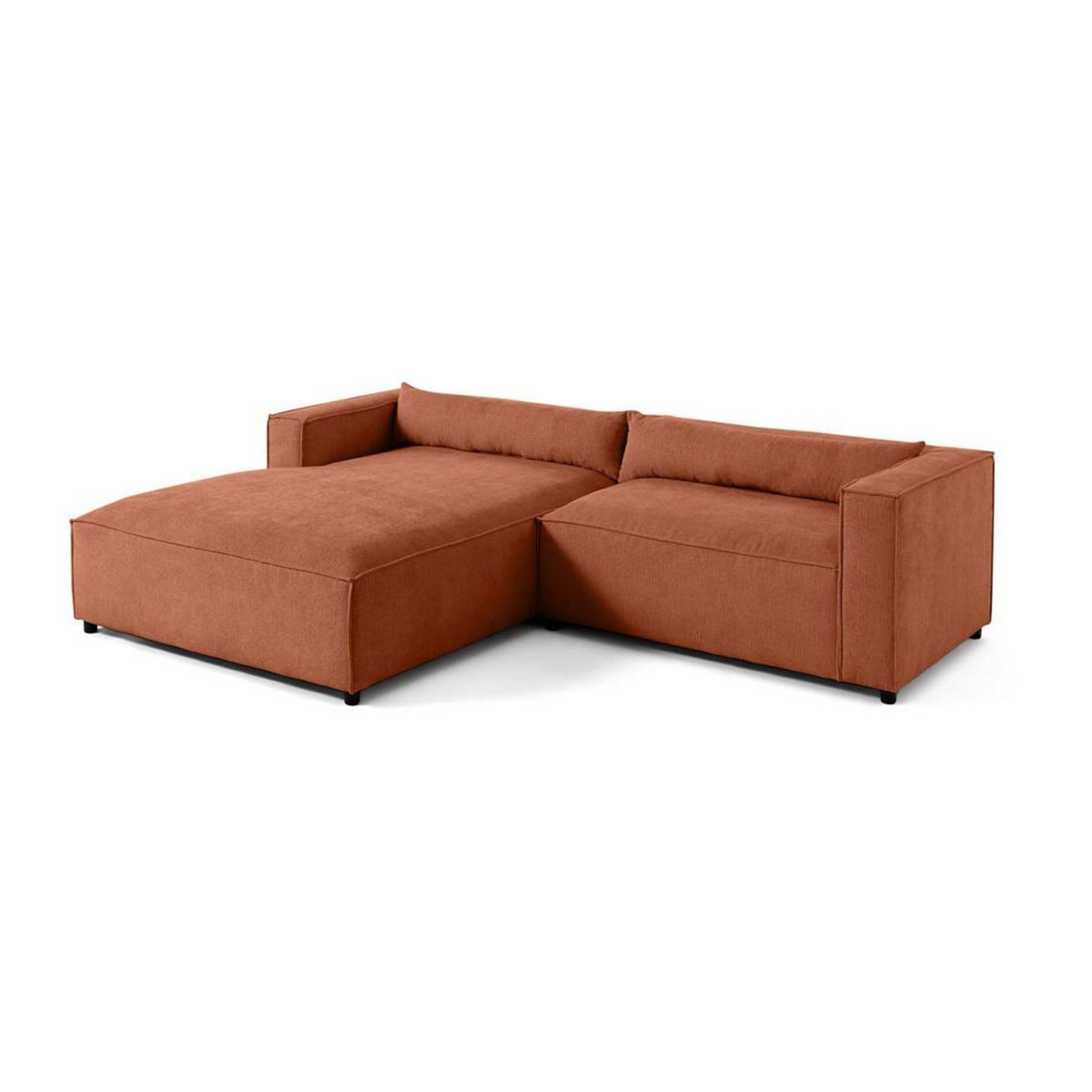 LISA DESIGN Ela - canapé d'angle gauche 4 places - en tissu velours relief