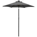 VIDAXL Parasol de jardin avec lumieres LED anthracite aluminium