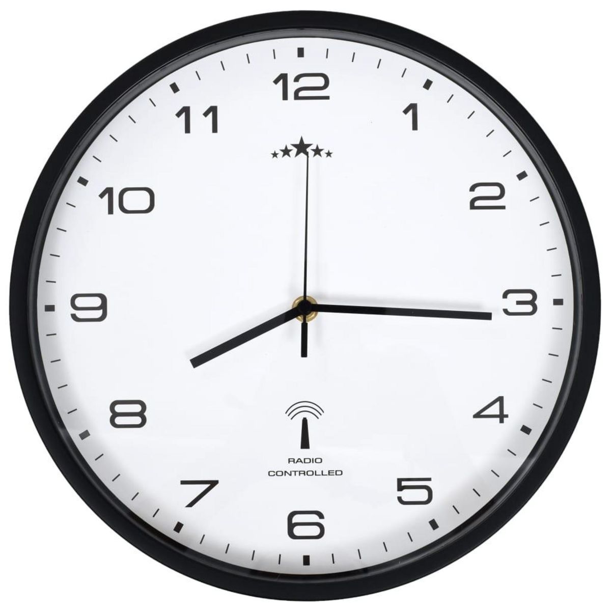 VIDAXL Horloge murale radioguidee Mouvement a quartz 31 cm Blanc/noir