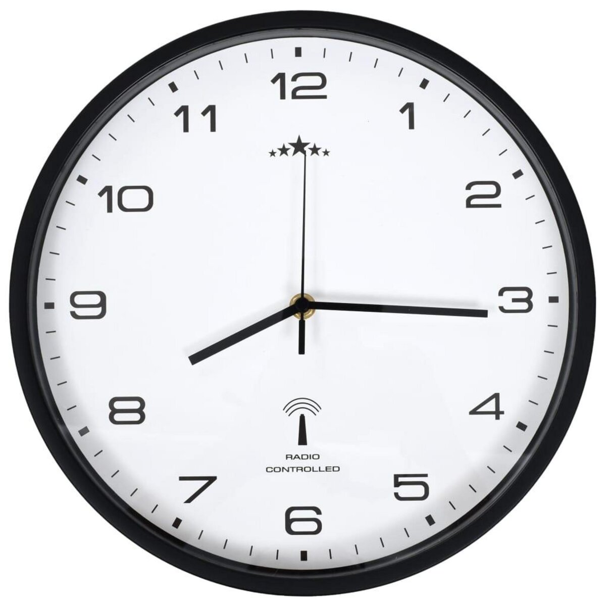 VIDAXL Horloge murale radioguidee Mouvement a quartz 31 cm Blanc/noir