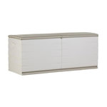 PLASTIKEN PLASTIKEN Coffre 450L Interieur/Exterieur Fonctionnel et Esthetique Cadenassable avec Roulettes Beige