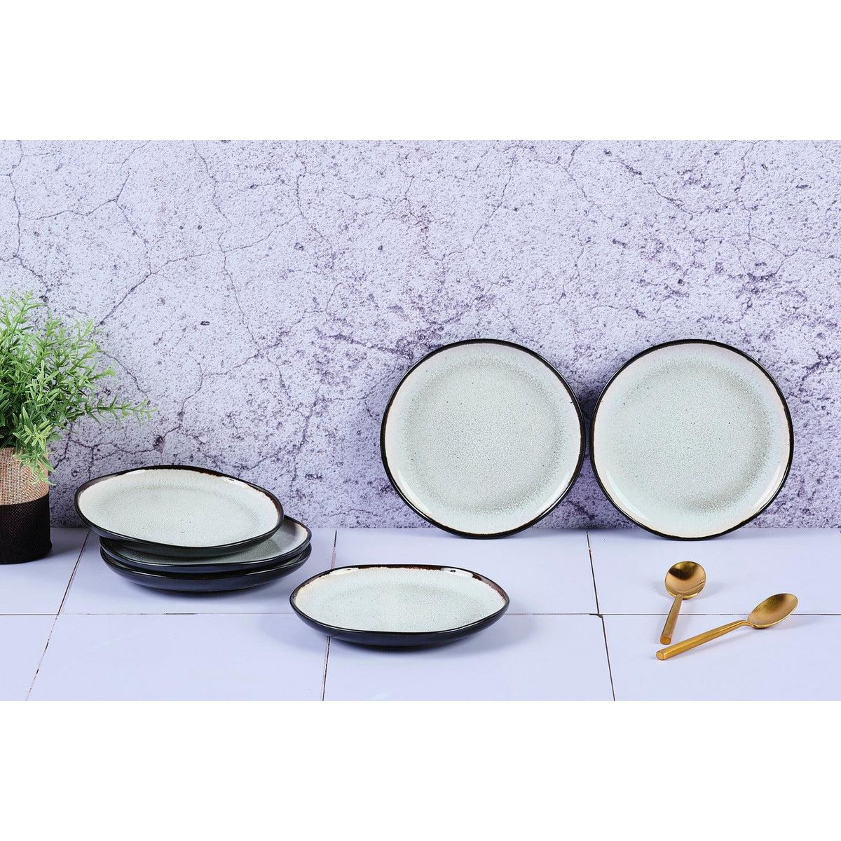 BJORN Assiette IRIS Ø16cm - 6 pièces - Blanc ivoire
