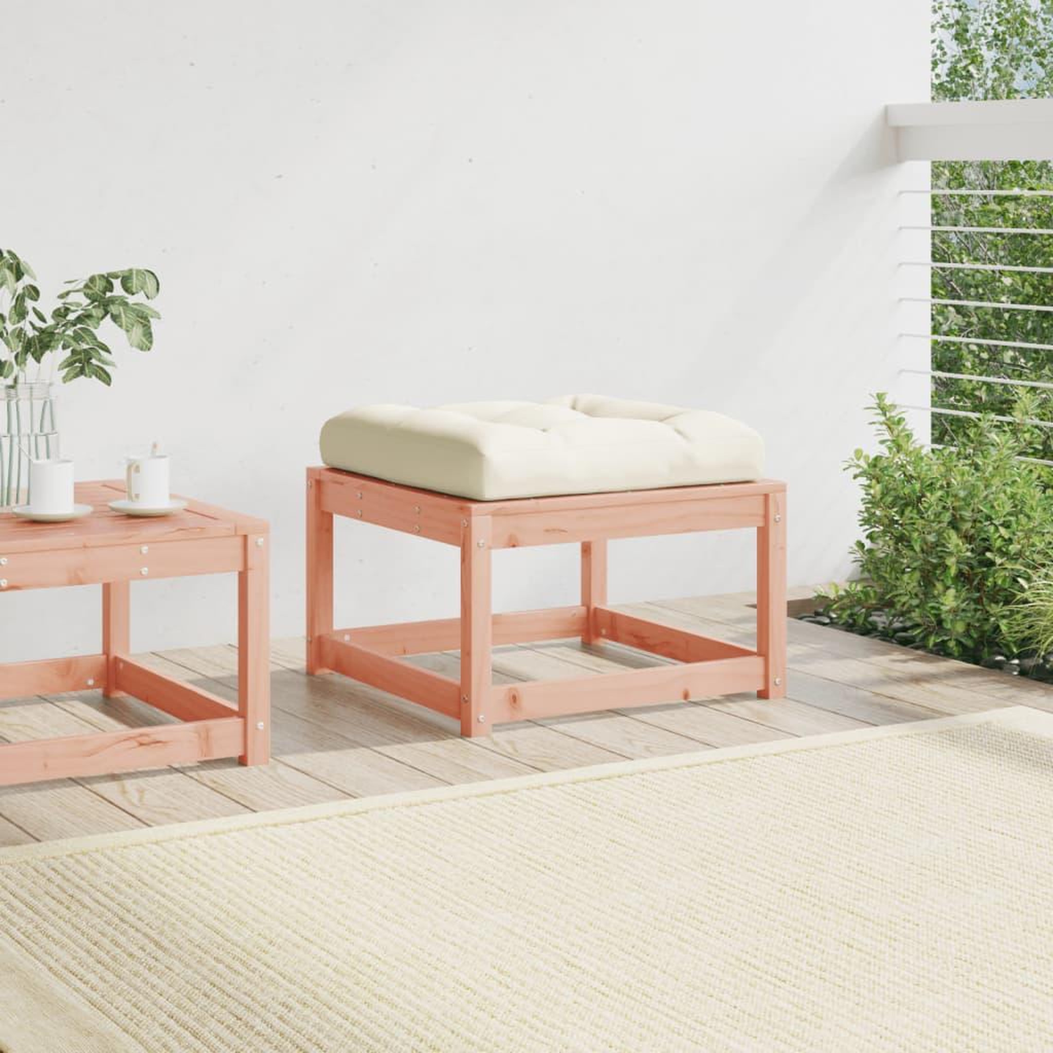 Voir la diapositive 3 : VIDAXL Repose-pied de jardin avec coussins bois massif douglas